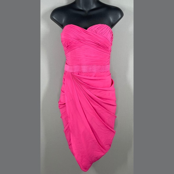 NEW Cache Dress Womens 10 pink strapless cocktail classic formal - Picture 1 of 9